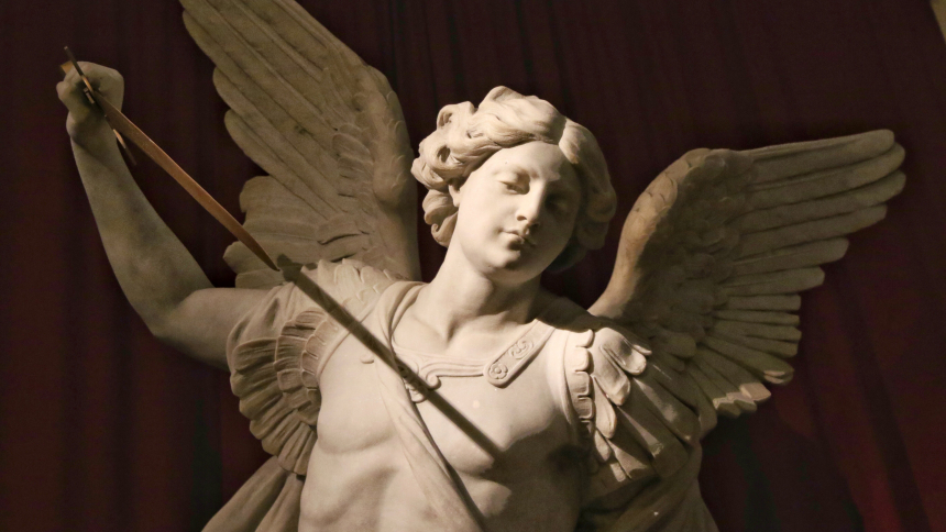 A statue of St. Michael the Archangel is seen at the Church of St. Michael in New York City in this file photo from October of 2017. (OSV News Photo/Gregory A. Shemitz)